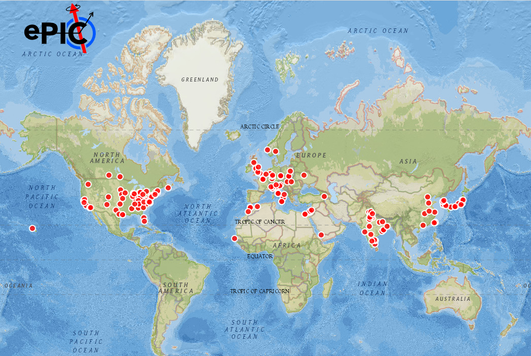 ePIC Institutions Worldwide Map